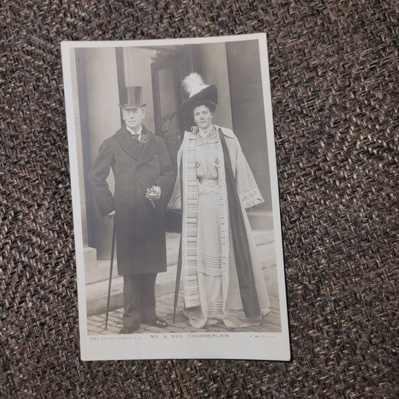 Other - Antique Mr & Mrs Chamberlain Real Photo Postcard RPPC Rotary Photographic Series